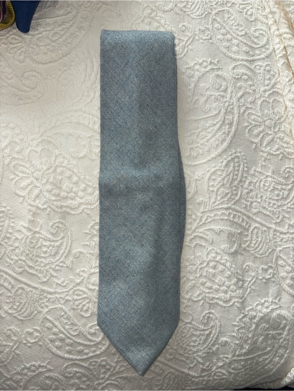 Men's Light Blue Herringbone Tie